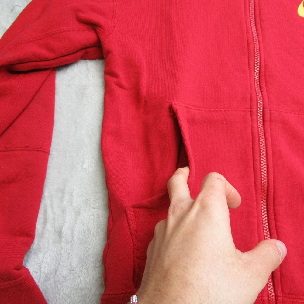 Nike Jordan Jacket Kids XS‎ Red Full Zip Hooded Pockets Athletic Jumpman VTG